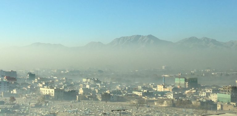 Smog over an Afghan city