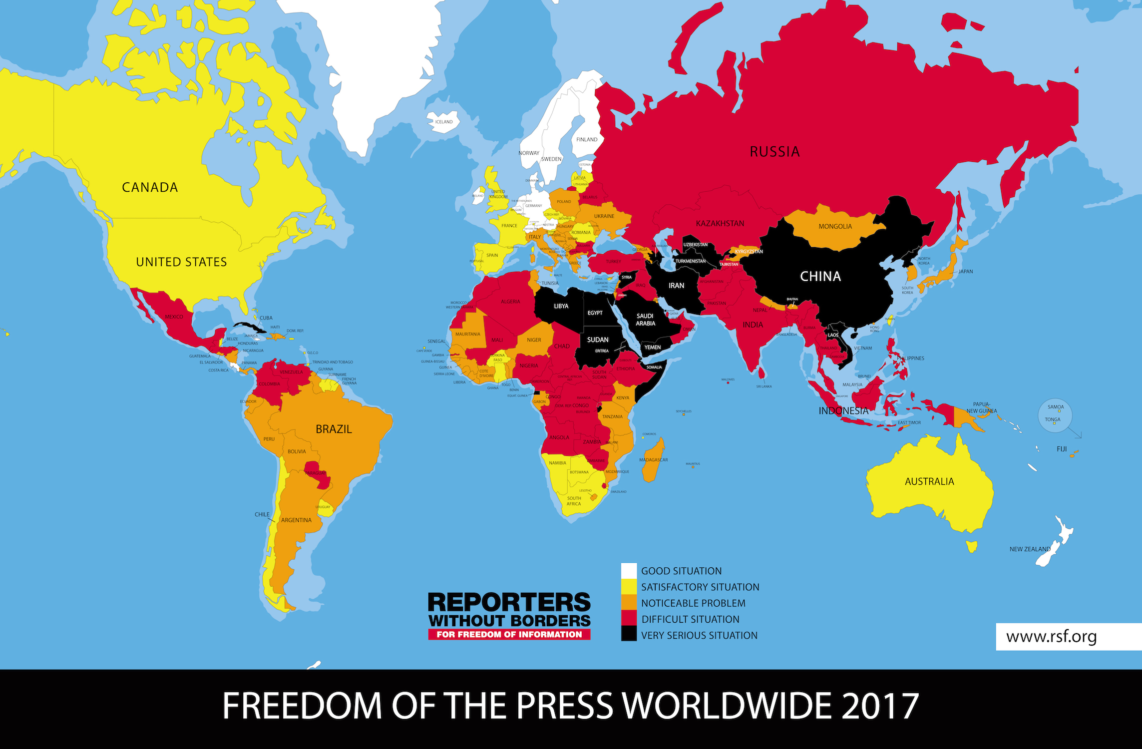 RSF 2017 press freedom index rankings