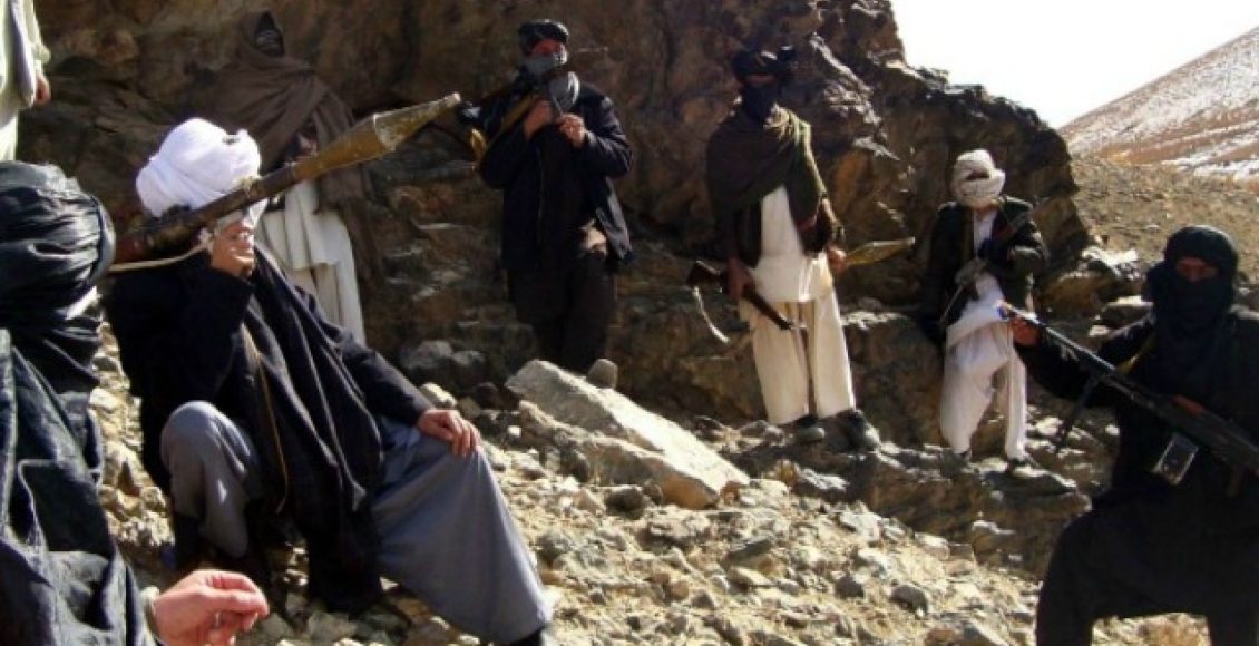 Taliban fighters with their weapons in Afghanistan