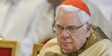 Cardinal Bernard Law on April 17, 2014 at St. Peter’s Basilica in the Vatican