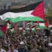 Arab Israelis with Palestinian flags