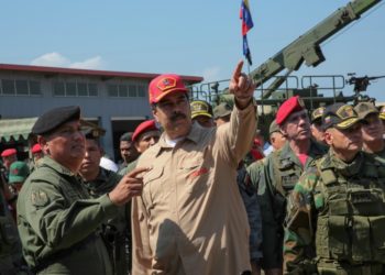 Venezuela's President Nicolas Maduro at a naval base in Puerto Cabello, Carabobo State, on January 27, 2019