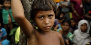 A Rohingya refugee girl in Bangladesh