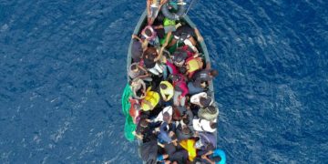 Migrants on a boat