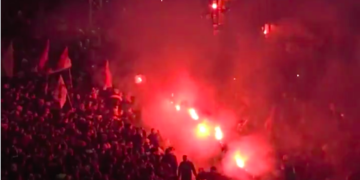 Serbian anti-government protesters