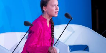 Greta Thunberg gives an impassioned speech at the UN climate summit, September 23, 2019.