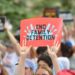 People demonstrate in Washington, DC, on June 28, 2018, demanding an end to the separation of migrant children from their parents.