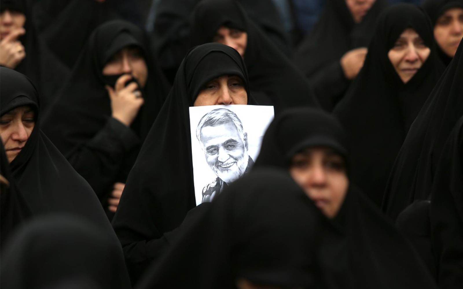 Iranian women take part in an anti-US rally to protest the killing of military commander Qasem Soleimani in Tehran, January 4, 2020