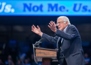 Democratic presidential hopeful Vermont Senator Bernie Sanders speaks to supporters at a campaign rally in Minneapolis, Minnesota on November 3, 2019