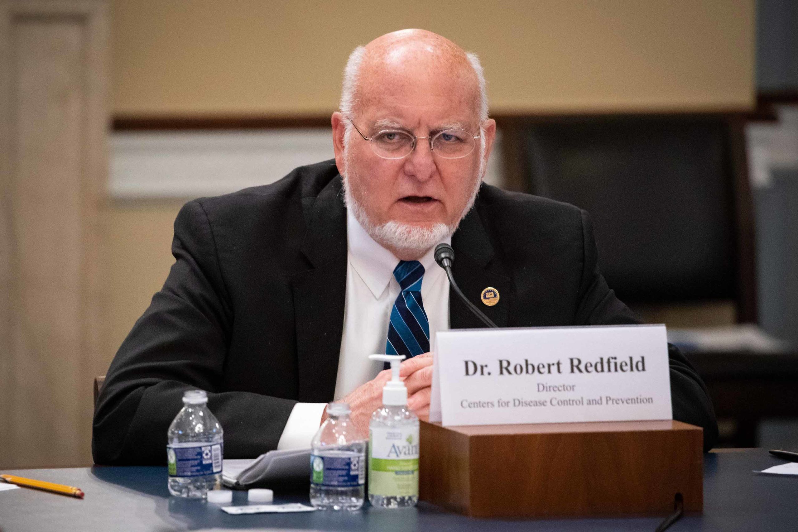Robert Redfield, director of the Centers for Disease Control and Prevention (CDC), attends a House Appropriations Subcommittee hearing on "COVID-19 Response" on Capitol Hill in Washington, DC, on June 4, 2020.