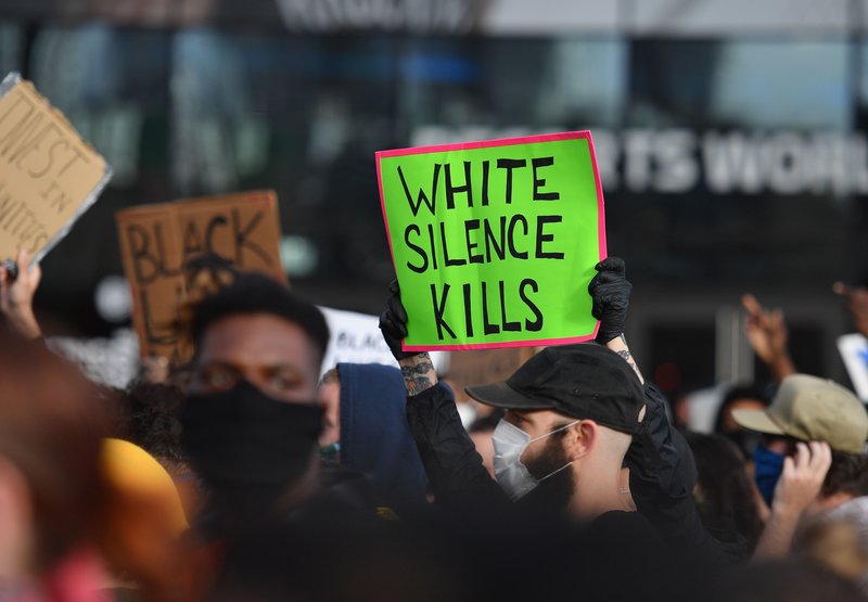 Protesters demonstrate against racism in New York on June 1.