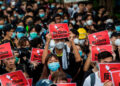 People protesting against the controversial extradition bill in Hong Kong in 2019.