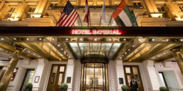 The hotel in Vienna that hosted talks over the Iran nuclear deal in February 2016.