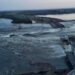 This handout picture released by the state-owned company Ukrhydroenergo shows the Kakhovka hydroelectric dam which was damaged in Nova Kakhovka, near Kherson, on June 6, 2023. Photo: UKRHYDROENERGO / VIA AFP-JIJI