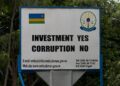 No corruption campain billboard, Lake Kivu, Gisenye, Rwanda.