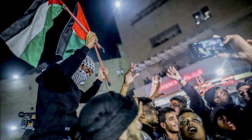 Crowds of Gazans chanted and embraced on January 15 as news spread that a ceasefire and hostage release deal had been reached between Israel and Hamas.