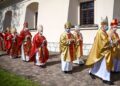 Bishops attend the ceremony commemorating St. Stanislaus at Church on the Rock in Krakow, Poland on May 9, 2021.